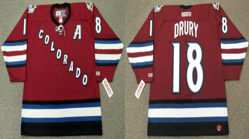 2019 Men Colorado Avalanche #18 Drury red CCM NHL jerseys